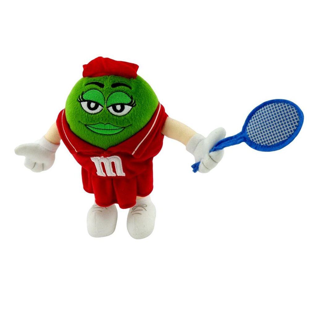 M&M Green Poseable Tennis Stuffed Plush 9 Inch